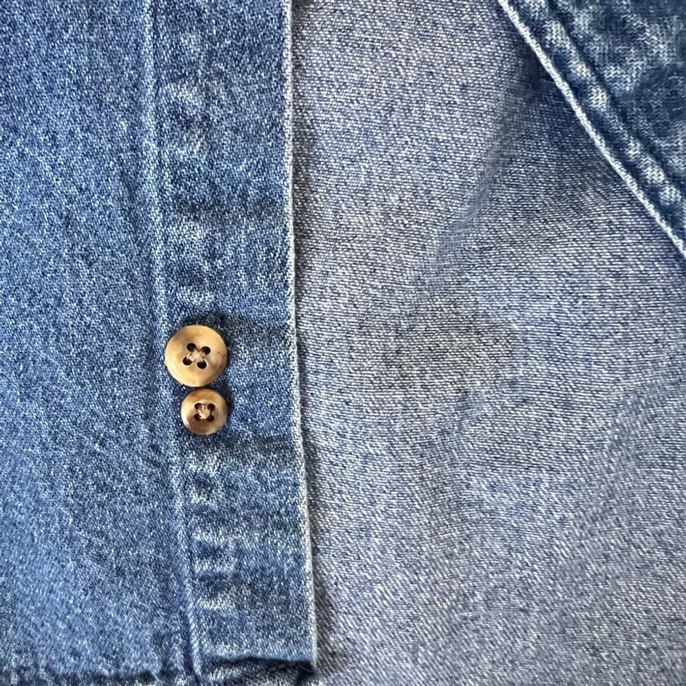 Roundtree & Yorke Denim Button Down Long Sleeve Shirt Size L - Picture 7 of 7
